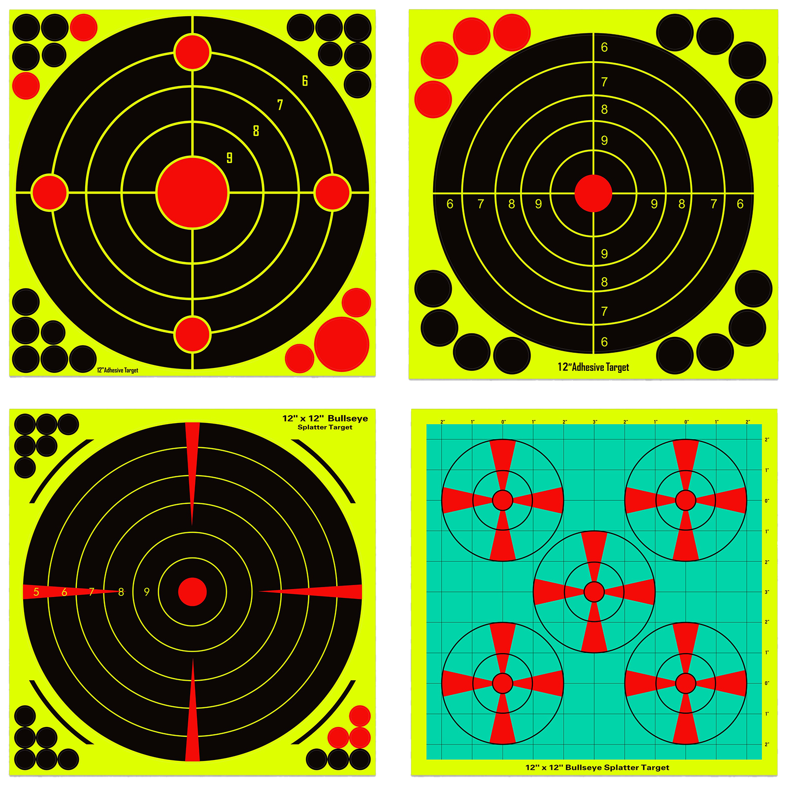 Archery Target Face - 12x12 Inch Splatter Adhesive Targets Stickers