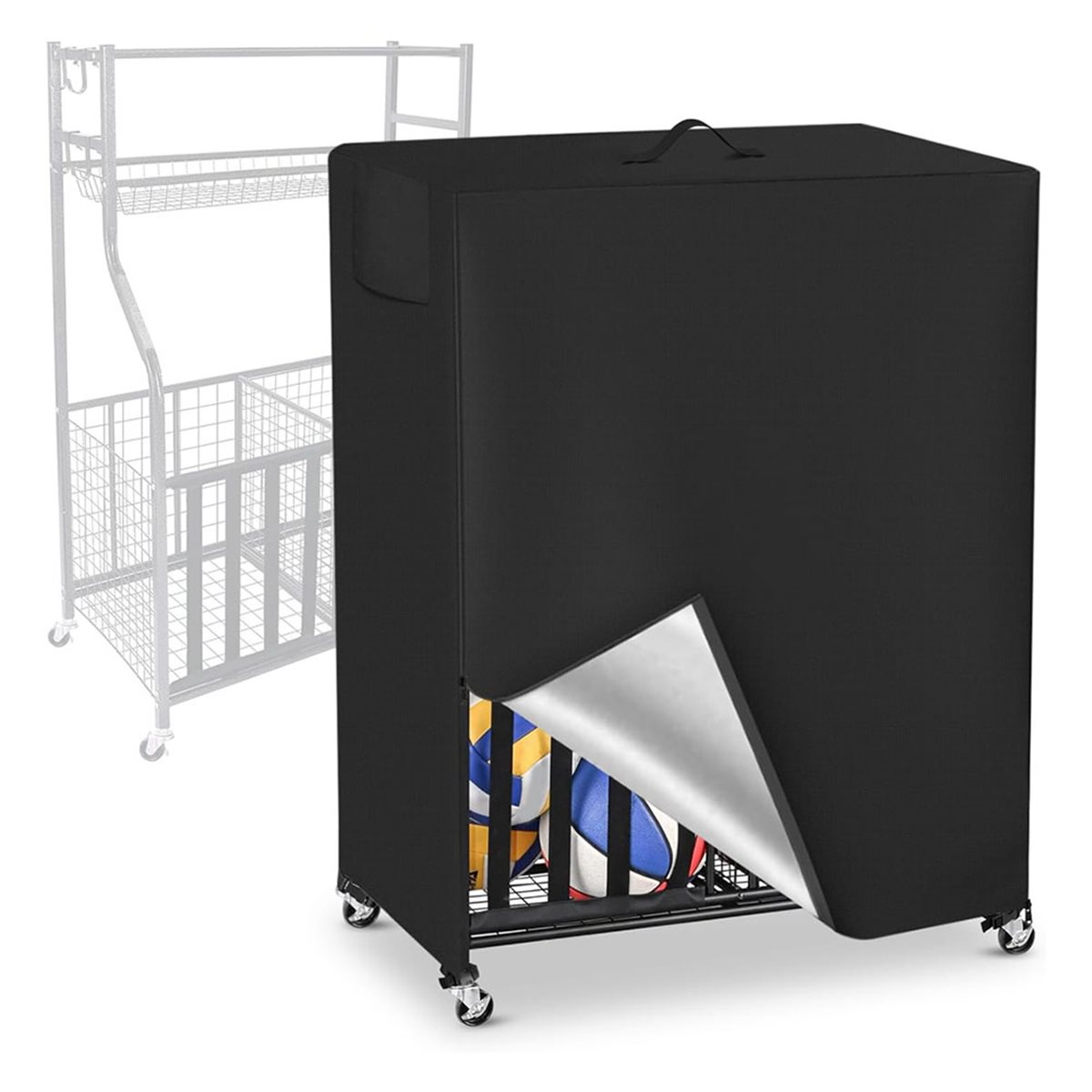 Sports Equipment Organizer - Basketball Rack Cover Garage Sports Equipment