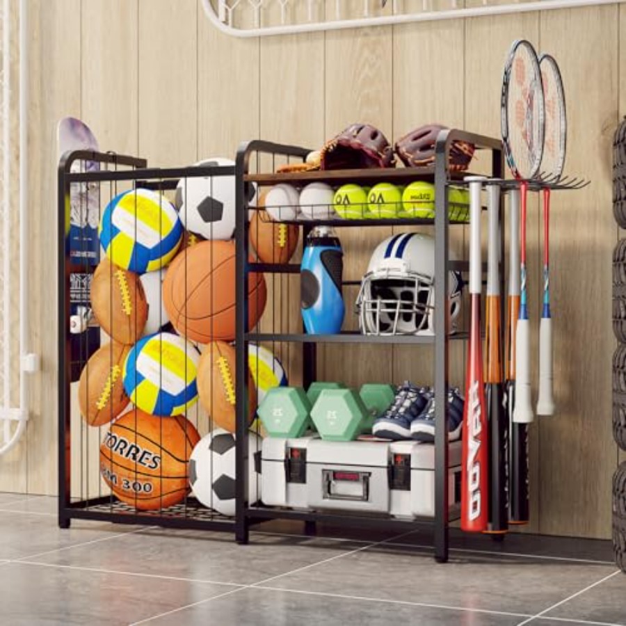 Sports Equipment Organizer - Garage Sports Equipment Organizer Ball Storage
