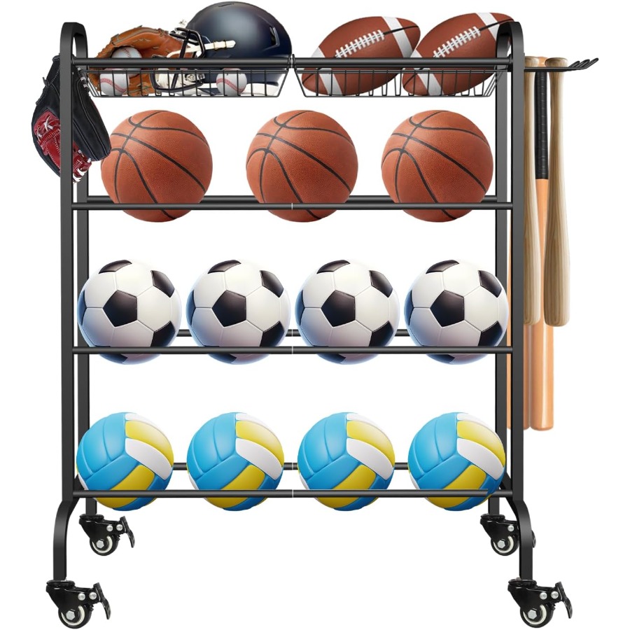 Sports Equipment Holder - Basketball Racks Holder for Balls with