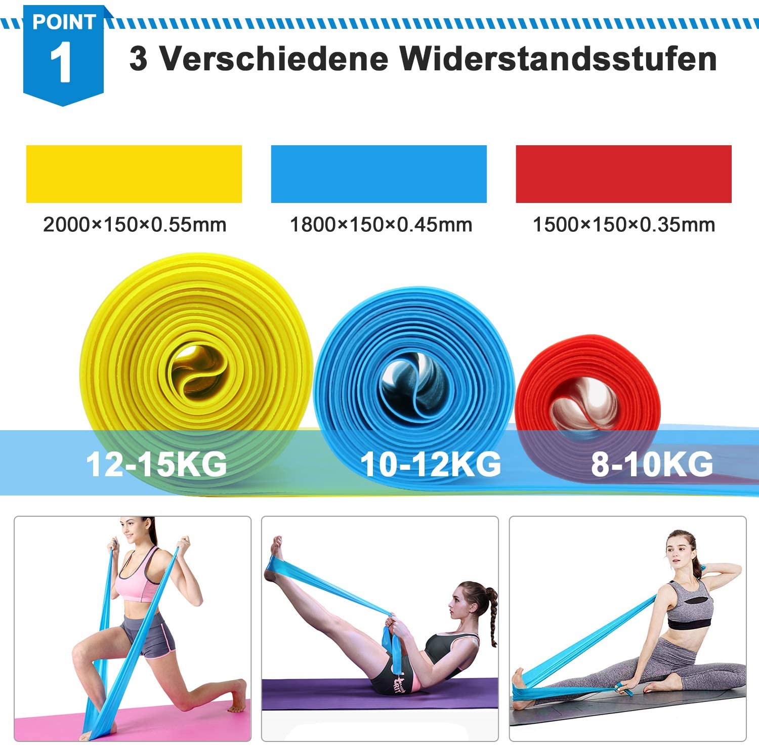 Elastic Fitness Bands 3Pcs Res - Sports Equipment Pictures 리뷰 및 가격