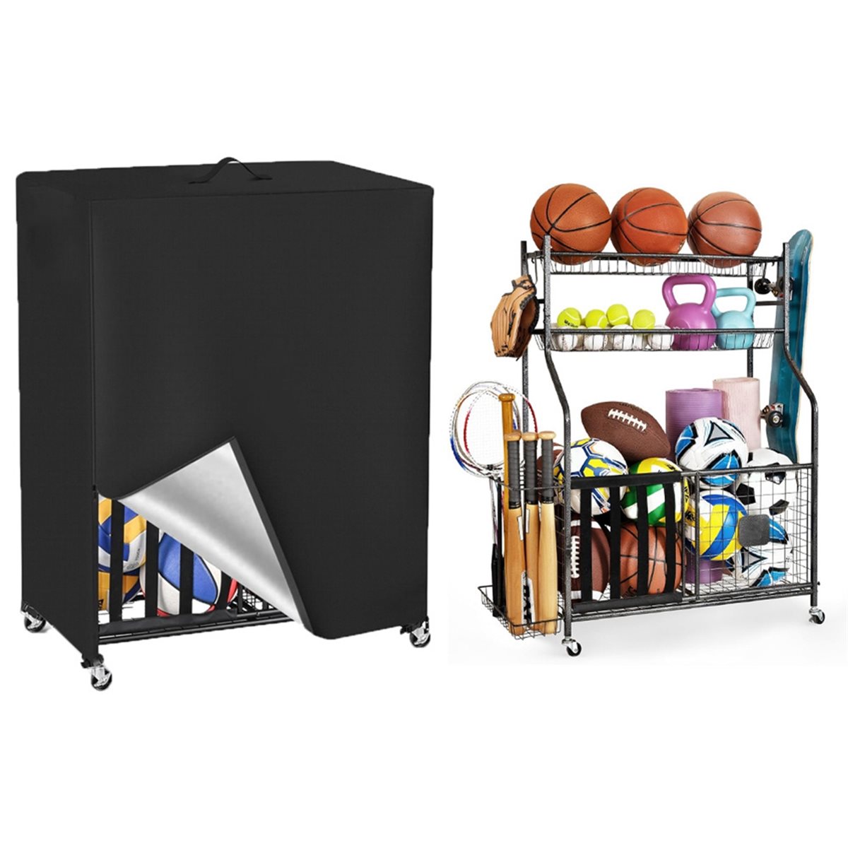 Basketball Rack Cover Garage S - Sports Equipment Organizer 리뷰 및 가격