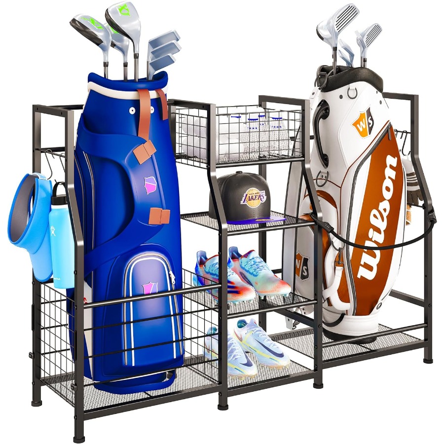 Golf Bag Stand Garage Storage  - Sports Equipment Holder 리뷰 및 가격