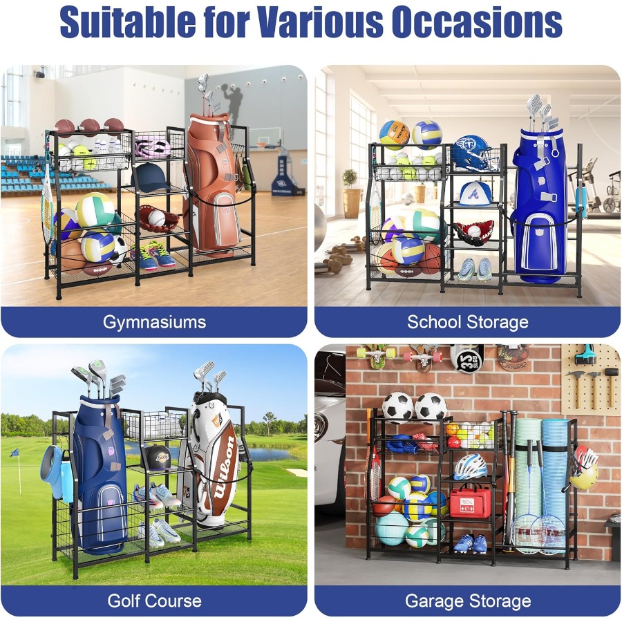 Golf Bag Stand Garage Storage  - Sports Equipment Holder 리뷰 및 가격
