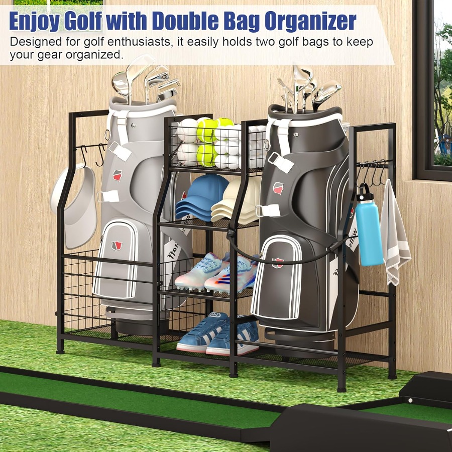 Golf Bag Stand Garage Storage  - Sports Equipment Holder 리뷰 및 가격