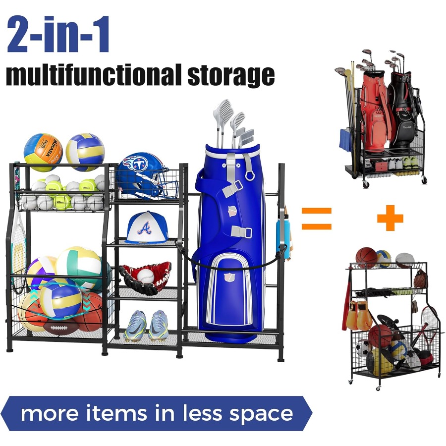 Golf Bag Stand Garage Storage  - Sports Equipment Holder 리뷰 및 가격
